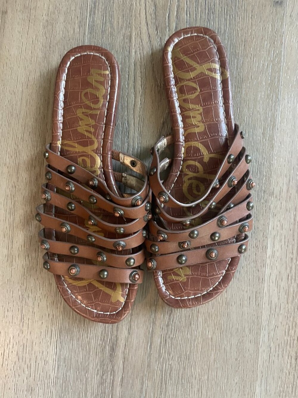 Sam Edelman Women's Brea 2 Leather Studded Sandals 6.5 Resort!